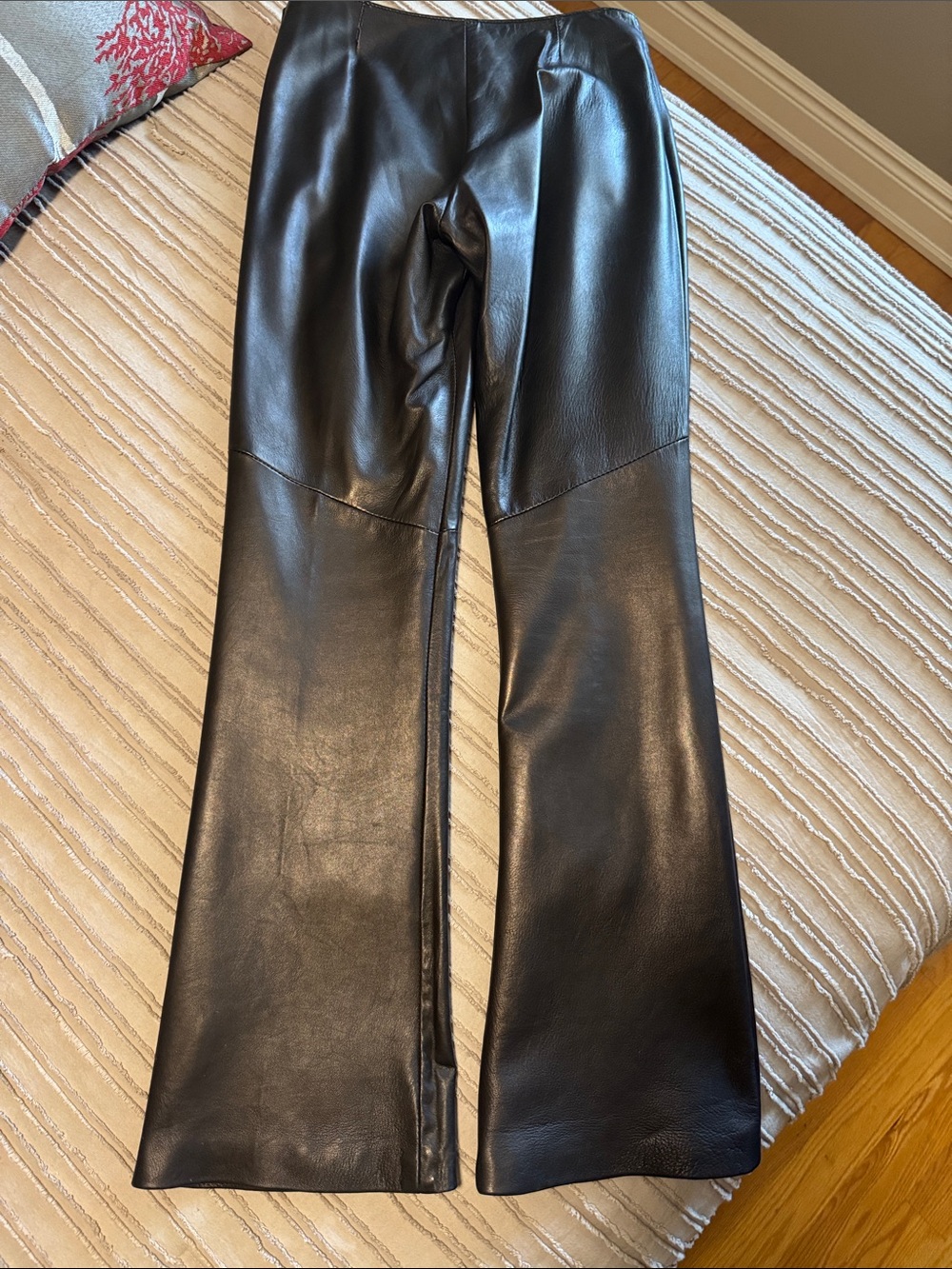 Danier Leather Lamb Skin Flared Bootcut Pants - Picture 2 of 10